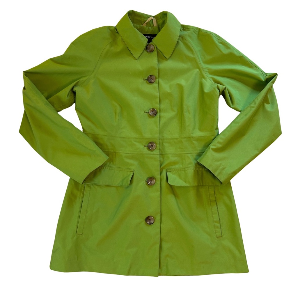 Lands' End Lime Green Trench Coat